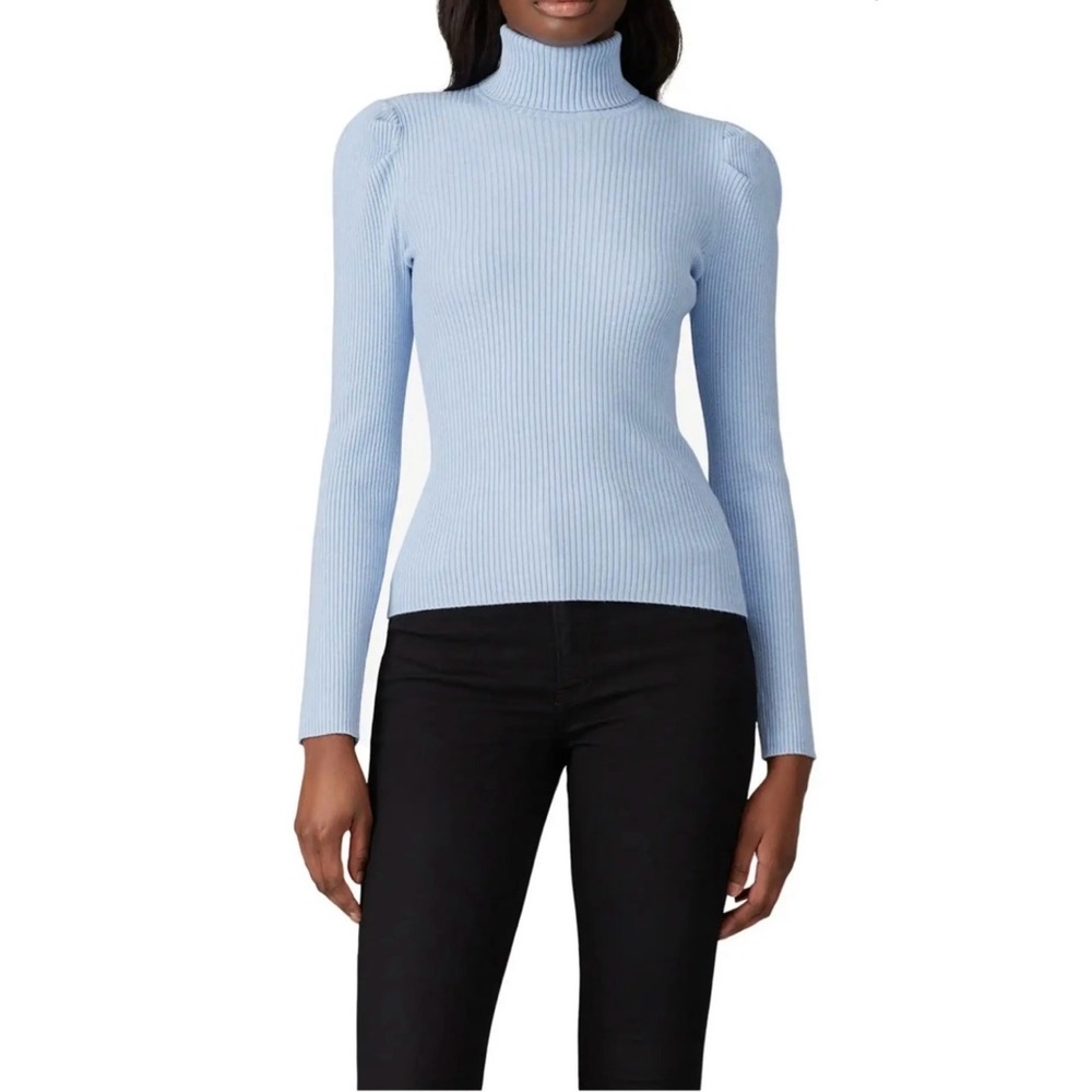 525 America Sky Blue Ribbed Turtleneck